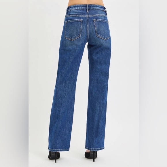 Risen High Rise Straight Leg Jeans | 7/28 | NWT Tummy Control Stretch - Picture 3 of 15